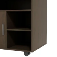 HOMCOM Printer Stand Multipurpose Moveable Filing Cabinet with Ample Inner Storage Space & 4 Easy-Rolling Wheels, Coffee(m-9)