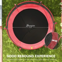 Soozier 10ft Outdoor Trampoline with Net Enclosure, Curved Poles and Safety Pad, ASTM Approved, Red(m-5)