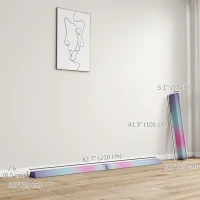 Soozier 7ft Folding Balance Beam, Gymnastics Equipment with Anti-Slip Bottom for Kids Home Training, Multicolour(m-3)