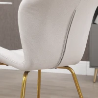 HOMCOM Dining Chairs Set of 4, Modern Accent Chair with Cushioned Backrest, Upholstery for Living Room, Cream White(m-9)