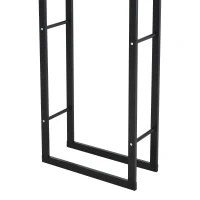 HOMCOM Firewood Rack Outdoor, Log Holder Fireplace Storage Rack with Handles and 220 lbs. Weight Capacity, 15.7" x 9.8" x 59.1", Black(m-9)