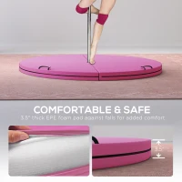 Soozier Foldable Crash Mat, Pole Padding with Carrying Handles and EPE Foam for Dance Training and Exercise, Pink(m-5)