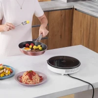 HOMCOM Portable Induction Cooktop, 1500W Electric Countertop Burner with LCD Display and Sensor Touch, Induction Hot Plate with 8 Power Settings and Crystal Glass, Black(m-2)