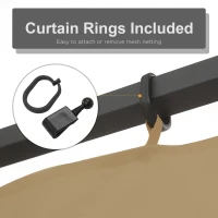 Outsunny Replacement Mosquito Netting for Gazebo 10' x 10' Black Screen Walls for Canopy with Zippers for Parties and Outdoor Activities, Khaki(m-5)