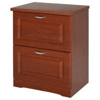 HOMCOM Wood 2-Drawer Lateral File Cabinet Organizer with Hanging Bar and Spacious Tabletop Display for for Letter/Legal Size, Brown(m-1)