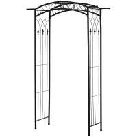 Outsunny 7Ft Garden Arch Arbor, Metal Arch Trellis for Climbing Vines, Garden Archway for Wedding, Bridal Party, Ceremony(m-11)
