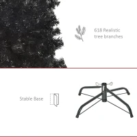 HOMCOM 6 FT Artificial Christmas Tree with Stand, Pencil Xmas Tree, Holiday Home Indoor Decoration for Party, Black(m-6)