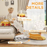 Qaba Extra Length Toddler Slide for Bed, Sofa, Easy to Assemble, Yellow(m-7)