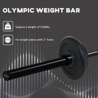 Soozier 7.2ft Weight Bar, Olympic Bar with Rotating Sleeves, Non-Slip Knurling Grip, 1500lbs Weight Capacity, Black(m-4)