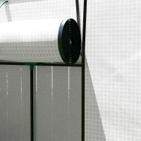 Outsunny Walk-in Portable Greenhouse Small Greenhouse for Outdoors with UV-resistant PE Cover, 6.6' x 2.5' x 5.6' White(m-9)
