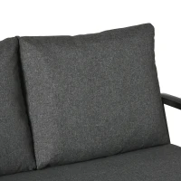 Outsunny 4 Piece Patio Furniture Set, Outdoor Conversation Set with Armchairs, Loveseat, Coffee Table and Cushions for Backyard, Poolside, Lawn and Garden, Black(m-8)