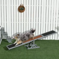 PawHut Wooden Dog Agility Seesaw for Training and Exercise, Gray(m-10)