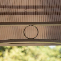 Outsunny 8' x 5' Barbecue Grill Gazebo Tent, Outdoor BBQ Canopy with Side Shelves, and Double Layer PC Roof, Brown(m-7)