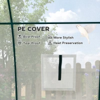 Outsunny Tunnel Hoop House Greenhouse with Sandbags and Hemmed PE Cover, 2 Doors and Screen Windows, 6' x 6' x 6.6', White(m-6)