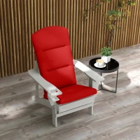 Outsunny Patio Chair Cushion for Adirondack Chairs Replacement Cushion with Back and Ties, Wine Red(m-7)