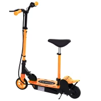 Soozier Foldable Electric Scooter for Kids Ages 6-14, with Seat and 2 Adjustable Heights, Max 6km Range & 12km/h, Orange(m-2)