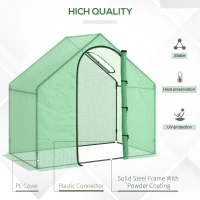 Outsunny 6 x 3.3 x 5.5ft Walk-in Garden Greenhouse with Door & Top Window, Portable Mini Greenhouse for Plants Flowers Herbs Tomatoes, Outdoor Hot House Growing Tent with Steel Frame & PE Cover(m-5)