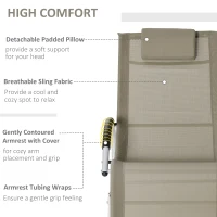 Outsunny Rocking Chair, Zero Gravity Patio Chaise Garden Sun Lounger, Outdoor Reclining Rocker Lounge Chair with Detachable Pillow for Lawn, Patio or Pool, Sand(m-5)