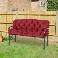 Outsunny 3 Seater Outdoor Swing Cushions with Backrest, Replacement Cushions for Patio Furniture, Wine Red(m-1)