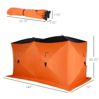 Outsunny 8-Person Pop-up Ice Fishing Shelter, Portable Ice Fishing Tent with Ventilation Windows and Carrying Bag, for Low-Temp -22℉(m-3)