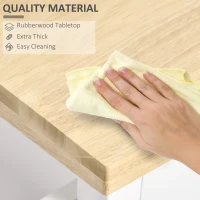 HOMCOM Rolling Kitchen Island Cart, Utility Trolley Cart with Rubberwood Top Storage Cabinet, 2 Drawers, Towel Rack, White(m-6)