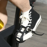 Soozier Upright Stationary Exercise Bike, Cardio Workout Training Bicycle w/ Adjustable Resistance LCD Monitor, Orange(m-9)