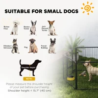 PawHut 6 Panels Heavy Duty Dog Playpen Outdoor Indoor with Door & Strap, 24" Height Portable & Foldable Pet Playpen(m-7)