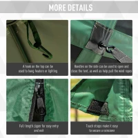 Outsunny Pop-Up Tent, Foldable Screen Tent with Carry Bag, Zippered Door and Ground Stakes, Fits 3-4 People, Green(m-7)