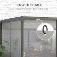 Outsunny Pergola Gazebo Curtains for 10' x 10' Pergola, 4 Pack Side Panels Replacement with Large Windows and Zipped Doors(m-6)