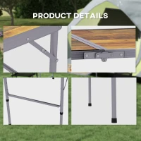 Outsunny 35.5" Outdoor Folding Portable Camping Picnic Table with Adjustable Height, Aluminum Frame for BBQ, Party, Coffee(m-5)