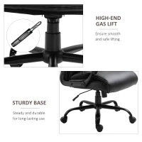 Vinsetto Ergonomic Heavy-Duty Office Chair with Adjustable Height, PU Leather, Rocker, 360° Swivel, 400lbs Capacity, Black(m-7)