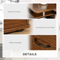 HOMCOM Multi-Function Computer Desk, Home Office Workstation with Keyboard Tray, Elevated Shelf, Sliding Scanner Shelf and CPU Stand, 47.25 x 21.75 Inch, Walnut Brown(m-6)