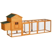 PawHut Extra Large Run Included Chicken Coop with Removable Tray Orange(m-11)