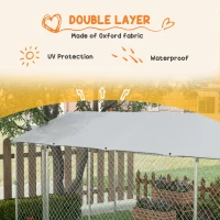 PawHut 19.7' x 7.5' x 7.5' Large Outdoor Dog Kennel Tall Dog Run with Waterproof , UV Resistant Cover, for Large Dogs, Silver(m-6)