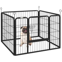 PawHut Metal Pet Playpen with Gate Indoor Outdoor for Small Animal(m-12)