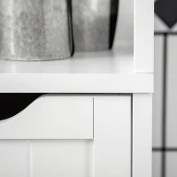 kleankin Narrow Bathroom Cabinet with 3 Drawers and 2 Tier Shelf, Tall Cupboard Freestanding Linen Tower, White(m-9)