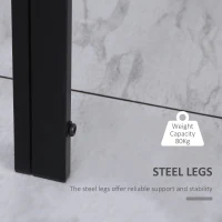 HOMCOM Rectangular Kitchen Table for 4 People, Dining Table with Tabletop Tempered Glass for Dining Room, Living Room, Black(m-5)