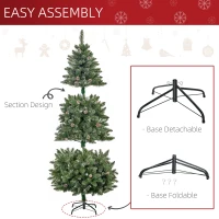 HOMCOM 6ft Unlit Snow-Dipped Fir Artificial Christmas Tree, Holiday Xmas Tree with Realistic Branches, Pine Cones and 718 Tips(m-6)