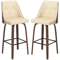 HOMCOM Bar Height Bar Stools Set of 2, Beige(m-11)
