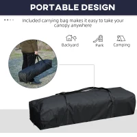 Outsunny 10' x 19' Pop Up Canopy with Easy Up Steel Frame, 3-Level Height Adjustable Event Party Tent with Carrying Bag(m-5)