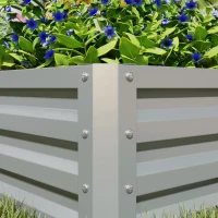 Outsunny 2' x 2' x 1' 2-Pieces Raised Garden Bed with Galvanised Frame(m-9)