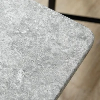 HOMCOM 5 Pieces Diner Tables Dining Room Sets for 4 People with Marble Effect Tabletop Padded Chairs and Metal Frame Grey(m-10)