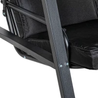 Outsunny 2-Seater Outdoor Porch Swing with Adjustable Canopy, Patio Swing Chair for Garden, Poolside, Backyard, Black(m-9)