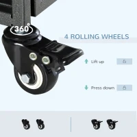 PawHut Foldable Heavy Duty Dog Cage, Chew Proof Dog Crate on Wheels, Portable Dog Crate Kennel with Removable Tray, Large and Medium Pups, 43"(m-4)