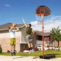 Soozier Portable Basketball Hoop, 5-7FT Adjustable Basketball System with 29" Shatterproof Backboard for Backyard Driveway Indoor Outdoor(m-1)
