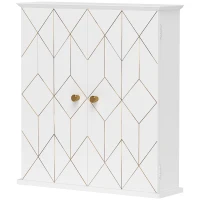 HOMCOM Bathroom Wall Cabinet, Medicine Cabinet, Storage Cabinet with 2 Doors, Adjustable Shelf, White(m-2)