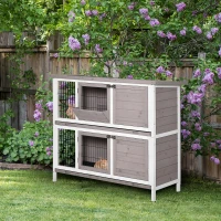 PawHut Indoor/Outdoor Rabbit Hutch, Quick Feeding(m-2)