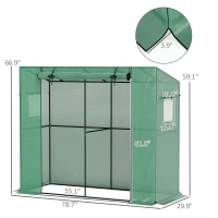 Outsunny Walk-in Portable Greenhouse Small Greenhouse for Outdoors with UV-resistant PE Cover, 6.6' x 2.5' x 5.6' Green(m-3)