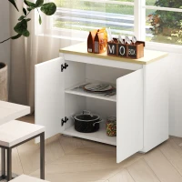 HOMCOM Sideboard Cabinet, Buffet Table with Double Doors and Adjustable Shelf for Living Room, Entryway, White(m-8)