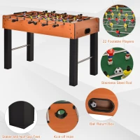 Soozier Foosball Table, 48" Wooden Soccer Game Table, with 8 Rods, 2 Balls Suit for 4 Players for Arcades, Pub, Game Room(m-5)